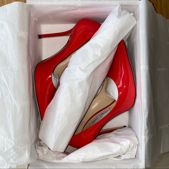 Jimmy Choo “Love” Chilli Red patent leather pumps - Picture 6 of 8